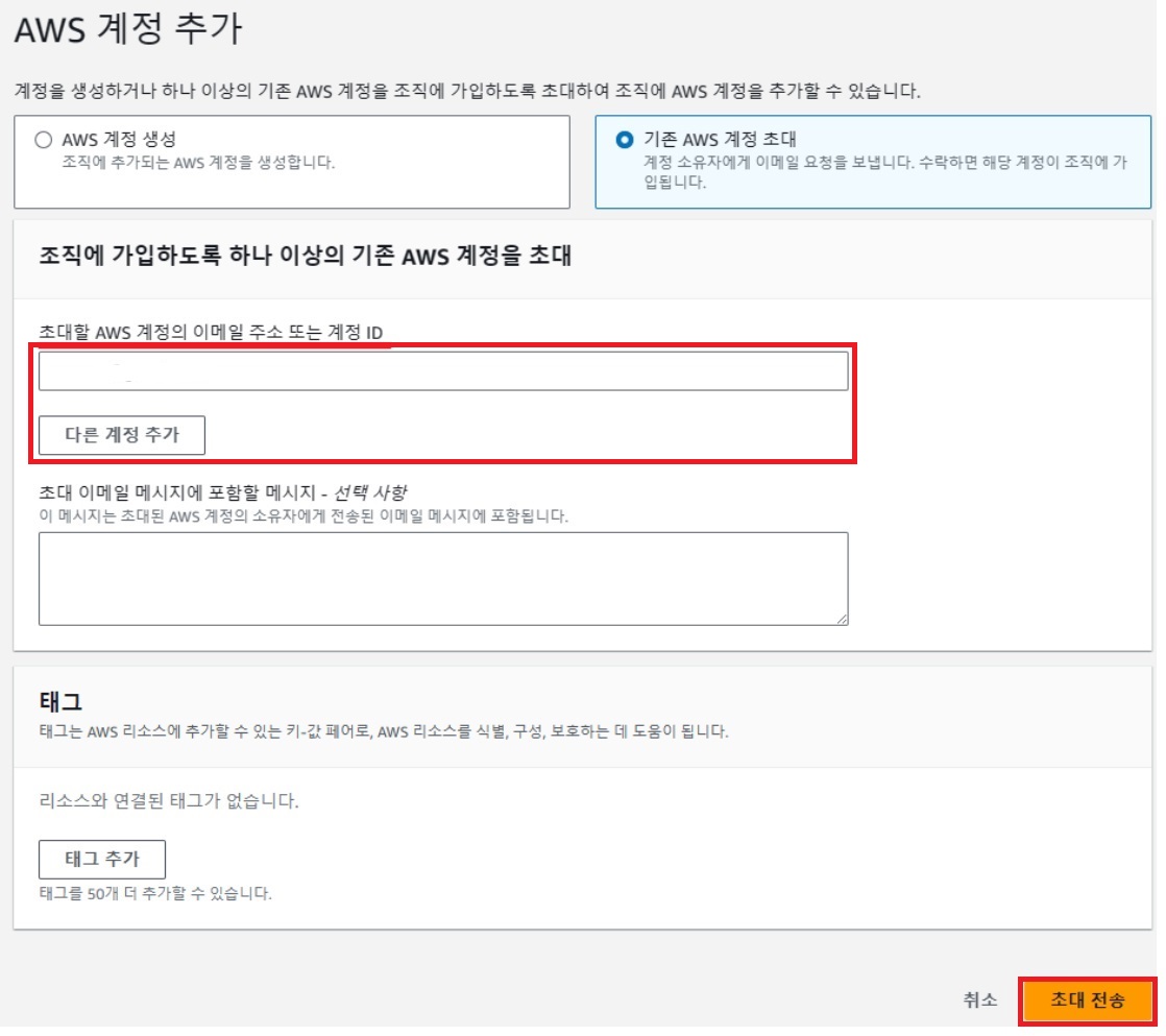 AWS Organizations 만들고 계정 초대하기 image