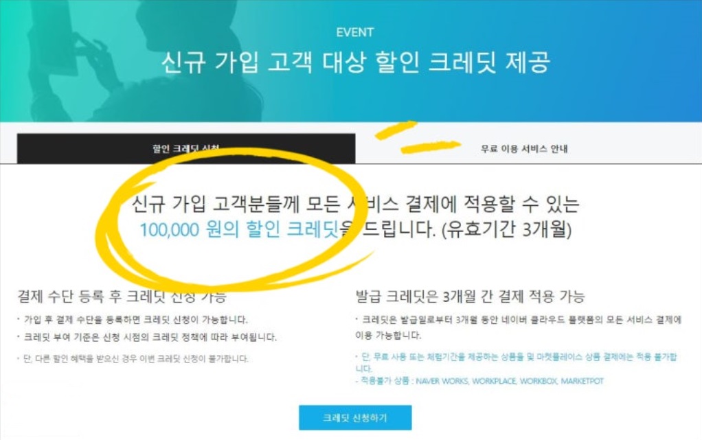 NAVER CLOUD 플랫폼 SMS 신청하기 image