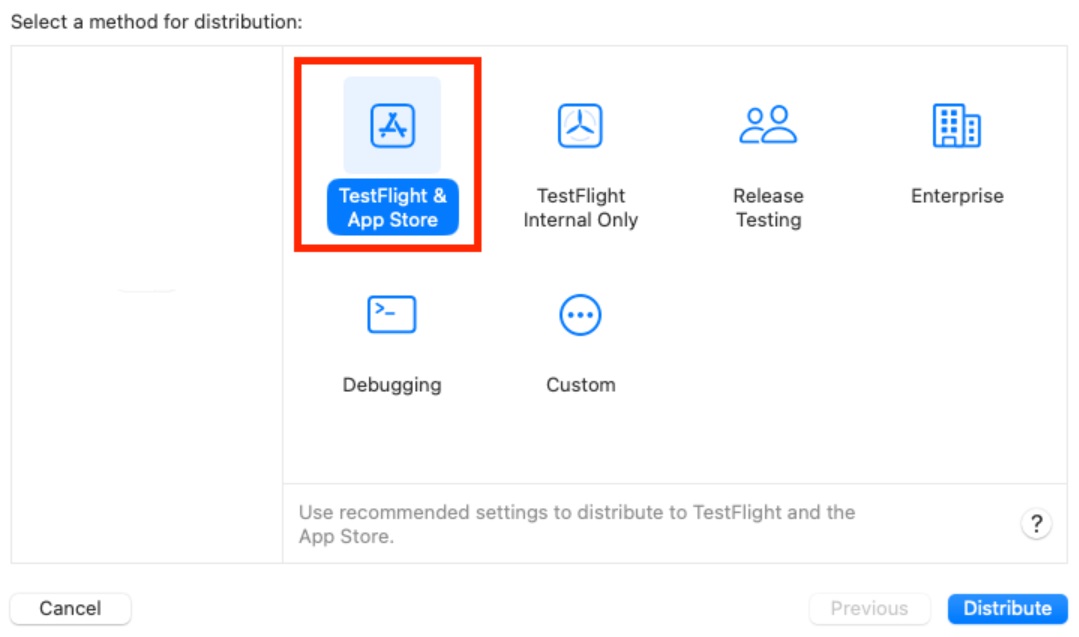 앱 Archive 및 TestFlight 구성 image