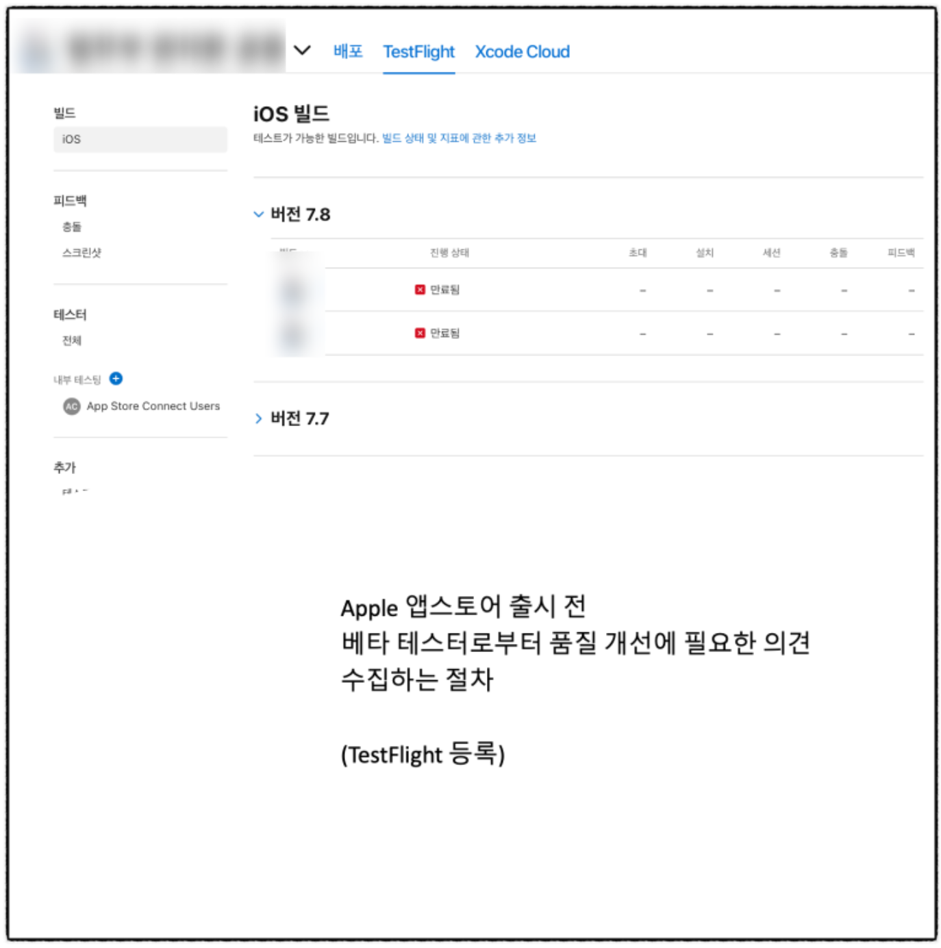 Apple TestFlight 등록 방법 image