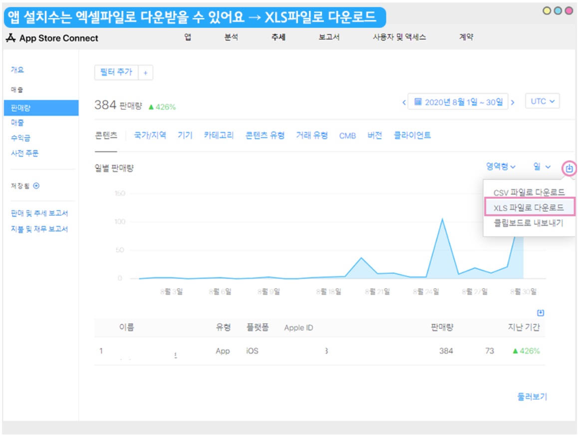 앱스토어 앱 설치 수 확인하기 image
