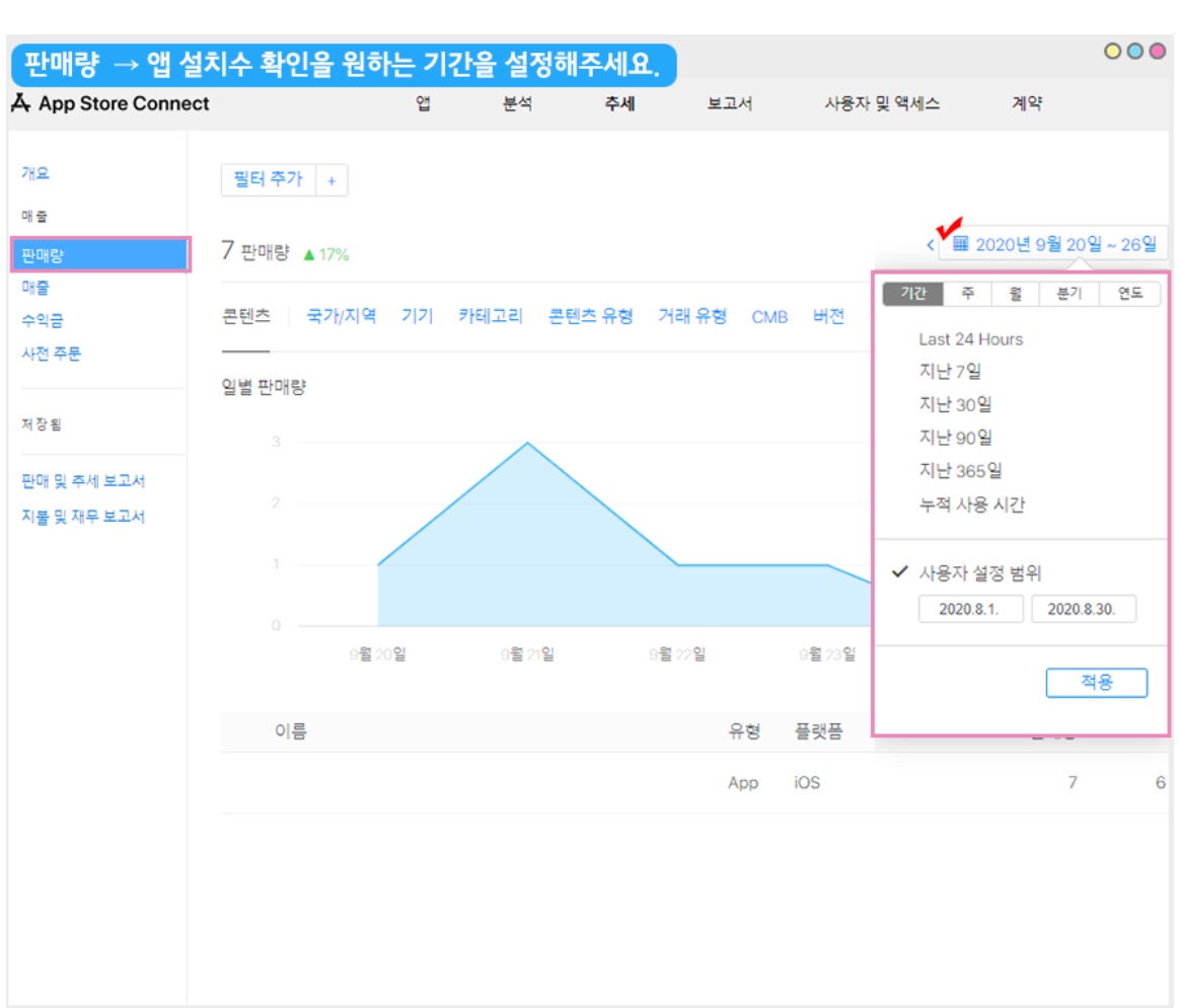 앱스토어 앱 설치 수 확인하기 image